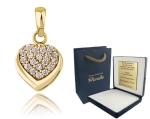 WISIOREK ZŁOTY SERCE Z CYRKONIAMI + GRAWER