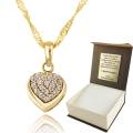 Złoty Łańcuszek z Wisiorkiem Serduszko 333 Grawer