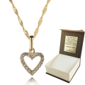 Złoty Łańcuszek z Wisiorkiem Serduszko 333 Grawer