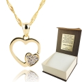 Złoty Łańcuszek z Wisiorkiem Serduszko 333 Grawer
