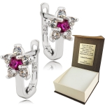 Srebrne Kolczyki z Cyrkoniami Angielskie Zapięcie
