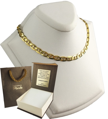 ZŁOTY MĘSKI ŁAŃCUSZEK GUCCI MARINER 3,5mm/55cm Złoto pr.585 PEŁNY +GRAWER