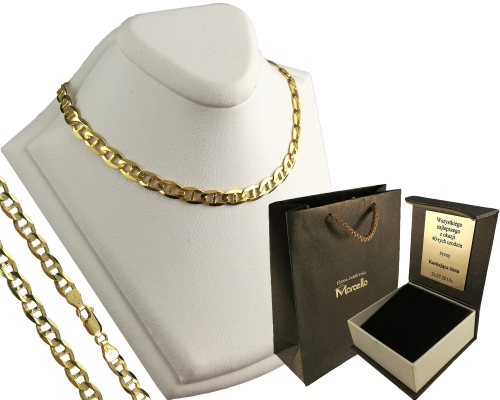 ZŁOTY MĘSKI ŁAŃCUSZEK GUCCI MARINER 4mm/55cm Złoto pr.585 PEŁNY +GRAWER
