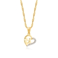 Złoty Łańcuszek z Medalikiem Serduszko Złoto 333