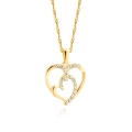 Złoty Łańcuszek z Serduszkiem Srebro 925