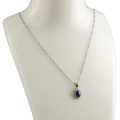 Srebrny Łańcuszek 925 z Wisiorkiem Głębia Oceanu