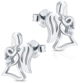 Srebrne Kolczyki 925 Aniołki dla Dziewczynki