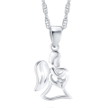 Srebrny Łańcuszek 925 z Aniołkiem dla Dziewczynki