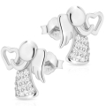 Srebrne Kolczyki Aniołki z Cyrkoniami Srebro 925