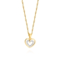 Złoty Łańcuszek z Serduszkiem Srebro 925