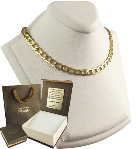 ZŁOTY MĘSKI ŁAŃCUSZEK PANCERKA 4,5mm/50cm Złoto pr.585 