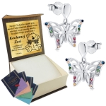 Srebrne Kolczyki Motylki z cyrkoniami Srebro 925 Grawer + PREZENT GRATIS