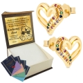 Złote Kolczyki Serca z cyrkoniami Srebro 925 Grawer + PREZENT GRATIS