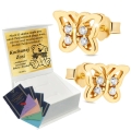 Złote Kolczyki Motylki z cyrkoniami Srebro 925 Grawer + PREZENT GRATIS