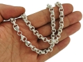 Srebrny Łańcuszek ROLLO Oczkowy Srebro 925 Diamentowany dla Mężczyzny-50cm
