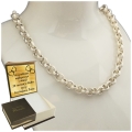 Srebrny Łańcuszek ROLLO Oczkowy Srebro 925 Diamentowany dla Mężczyzny-55cm