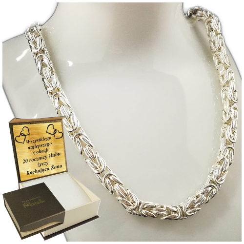 Potężny Łańcuszek Męski Srebrny Wzór KRÓLEWSKI Srebro 925 Dla Mężczyzny-55cm