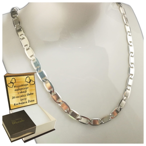 Gruby Łańcuszek Męski Srebrny Unikatowy Wzór GUCCI Srebro 925 Dla Mężczyzny-50cm