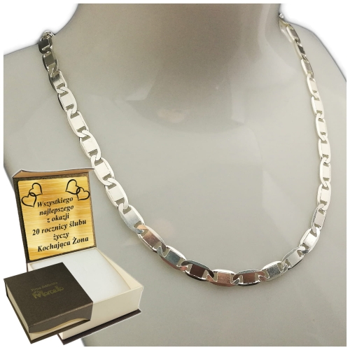 Gruby Łańcuszek Męski Srebrny Unikatowy Wzór GUCCI Srebro 925 Dla Mężczyzny-55cm