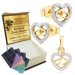 Złoty Komplet Kolczyki Wisiorek Serca Złoto 333