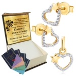 Złoty Komplet Kolczyki Wisiorek Serca Złoto 333