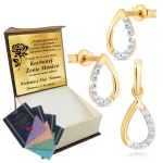 Złoty Komplet Kolczyki Wisiorek Łezki Złoto 333