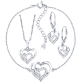 Srebrny Komplet Łańcuszek Kolczyki Bransoletka 925