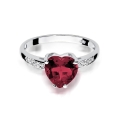 złoty pierścionek zaręczynowy serce Rubin z brylantami p30