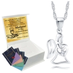 Srebrny Łańcuszek 925 z Aniołkiem dla Dziewczynki