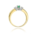 ZŁOTY PIERŚCIONEK ZARĘCZYNOWY  Z BRYLANTEM  i SZMARAGDEM