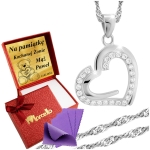 Srebrny Łańcuszek 925 z Serduszkiem Grawer  