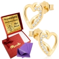 Złote Kolczyki Damskie Serduszka Srebro 925