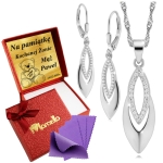 Srebrny Komplet Naszyjnik Kolczyki Srebro 925