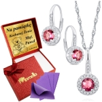 Komplet Biżuterii Srebrnej Naszyjnik Kolczyki Wiszące 925 Grawer + PREZENT