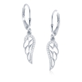 Srebrny Komplet Łańcuszek Kolczyki Skrzydła
