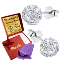 Srebrne Kolczyki Kulki Swarovski Srebro 925 Grawer + PREZENT GRATIS