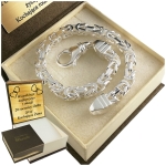 Srebrna Bransoletka 925 Błyszcząca Męska Splot Królewski 6mm/22cm Grawer GRATIS 