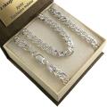 Srebrny Łańcuszek Męski Nonna MONALIZA Pełna Diamentowana 7mm Srebro 925