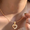 Złoty Łańcuszek z Serduszkiem Srebro 925