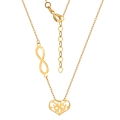 ZŁOTY ŁAŃCUSZEK NASZYJNIK CELEBRYTKA Z BRANSOLETKĄ SERCE NIESKOŃCZONOŚĆ 333