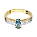 ZŁOTY PIERŚCIONEK ZARĘCZYNOWY Z TOPAZEM I BRYLANTAMI