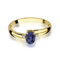 ZŁOTY PIERŚCIONEK ZARĘCZYNOWY Z SZAFIREM I BRYLANTAMI