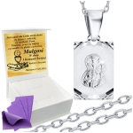 Srebrny Łańcuszek z Medalikiem 925 Komunia Chrzest 