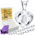 Srebrny Łańcuszek z Medalikiem 925 Komunia Chrzest 