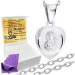 Srebrny Łańcuszek z Medalikiem 925 Komunia Chrzest 
