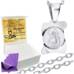 Srebrny Łańcuszek z Medalikiem 925 Komunia Chrzest