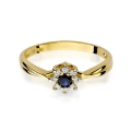 ZŁOTY PIERŚCIONEK ZARĘCZYNOWY Z SZAFIREM i BRYLANTAMI