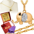 Złoty Łańcuszek 333 Naszyjnik Wisiorek SŁONIK Grawer UPOMINEK GRATIS