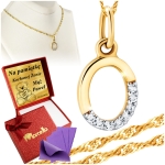 Złoty Łańcuszek z Wisiorkiem z Cyrkoniami 333