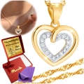 Złoty Łańcuszek z Serduszkiem Srebro 925